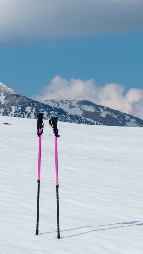 skistöcke in the alpen