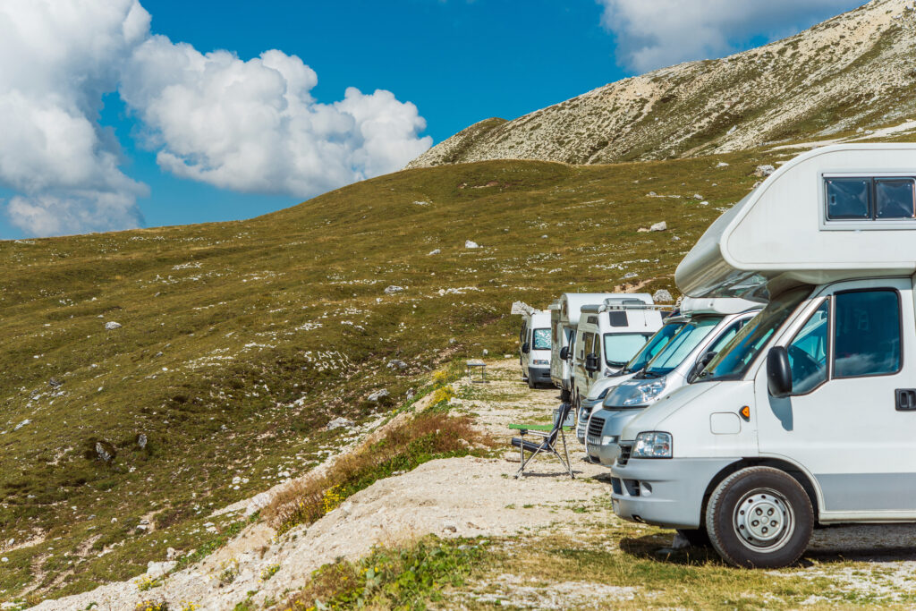 blick auf camping mobile